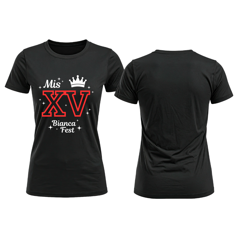 Remera algodón 15 años personalizada